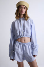 Cargar imagen en el visor de la galería, SET BOTAN - TALLA S/M - AZUL CUADROS BLANCOS
