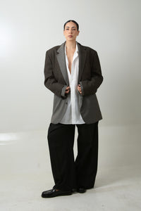 BLAZER REIYA - TALLA L - CAFE CON GRIS