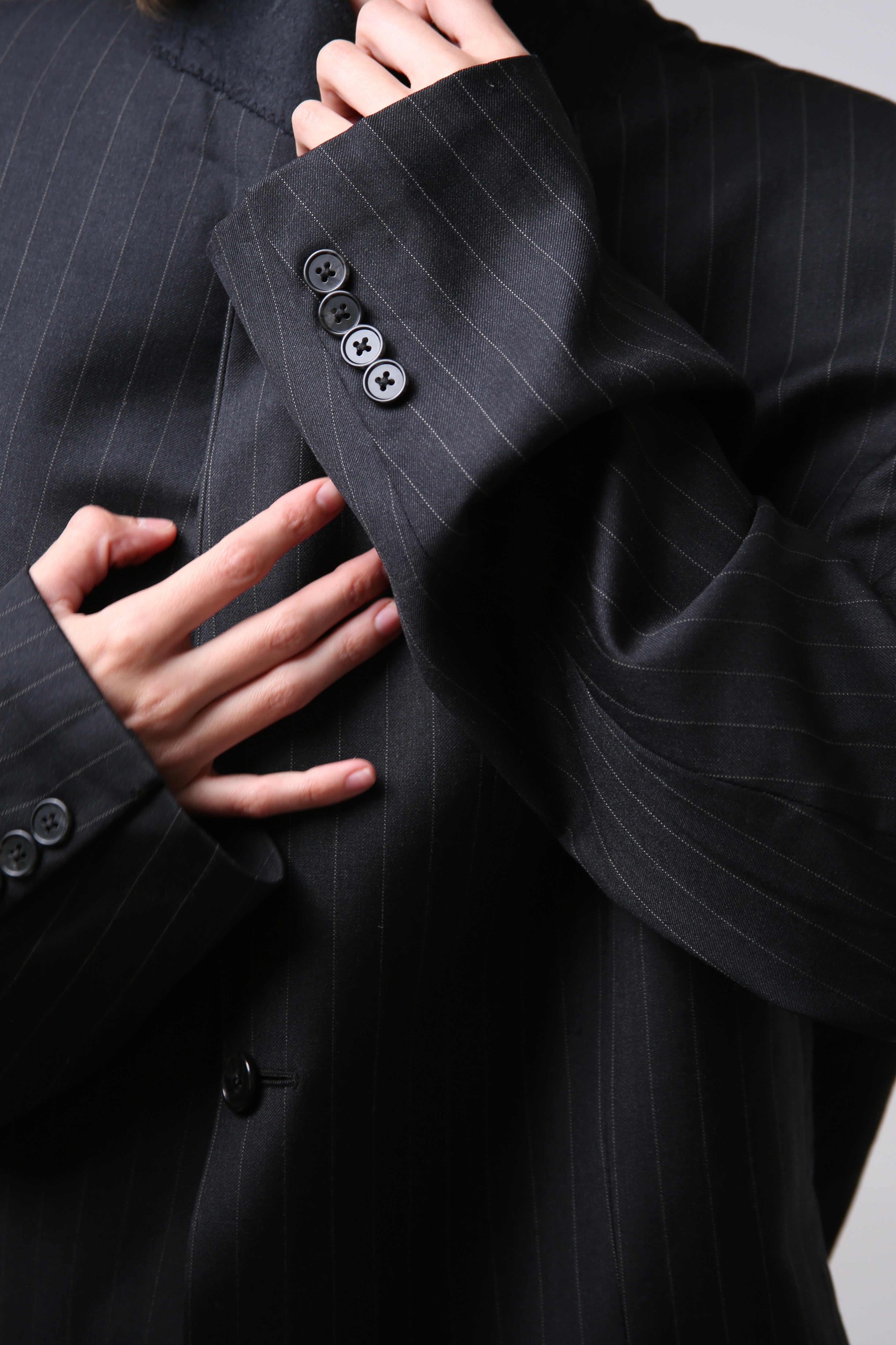 BLAZER JUN - TALLA M/L - GRIS OXFORD RAYAS DIPLOMÁTICAS