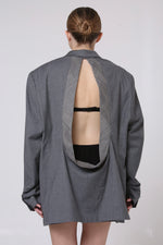 Cargar imagen en el visor de la galería, BLAZER ENSO - TALLA L - GRIS
