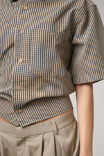 Cargar imagen en el visor de la galería, CAMISA KURO - TALLA M - BEIGE CUADROS

