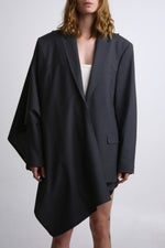 Cargar imagen en el visor de la galería, BLAZER MANTO - TALLA S/M - GRIS OXFORD
