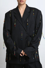 Cargar imagen en el visor de la galería, BLAZER KIMONO MAI - TALLA M - GRIS OXFORD
