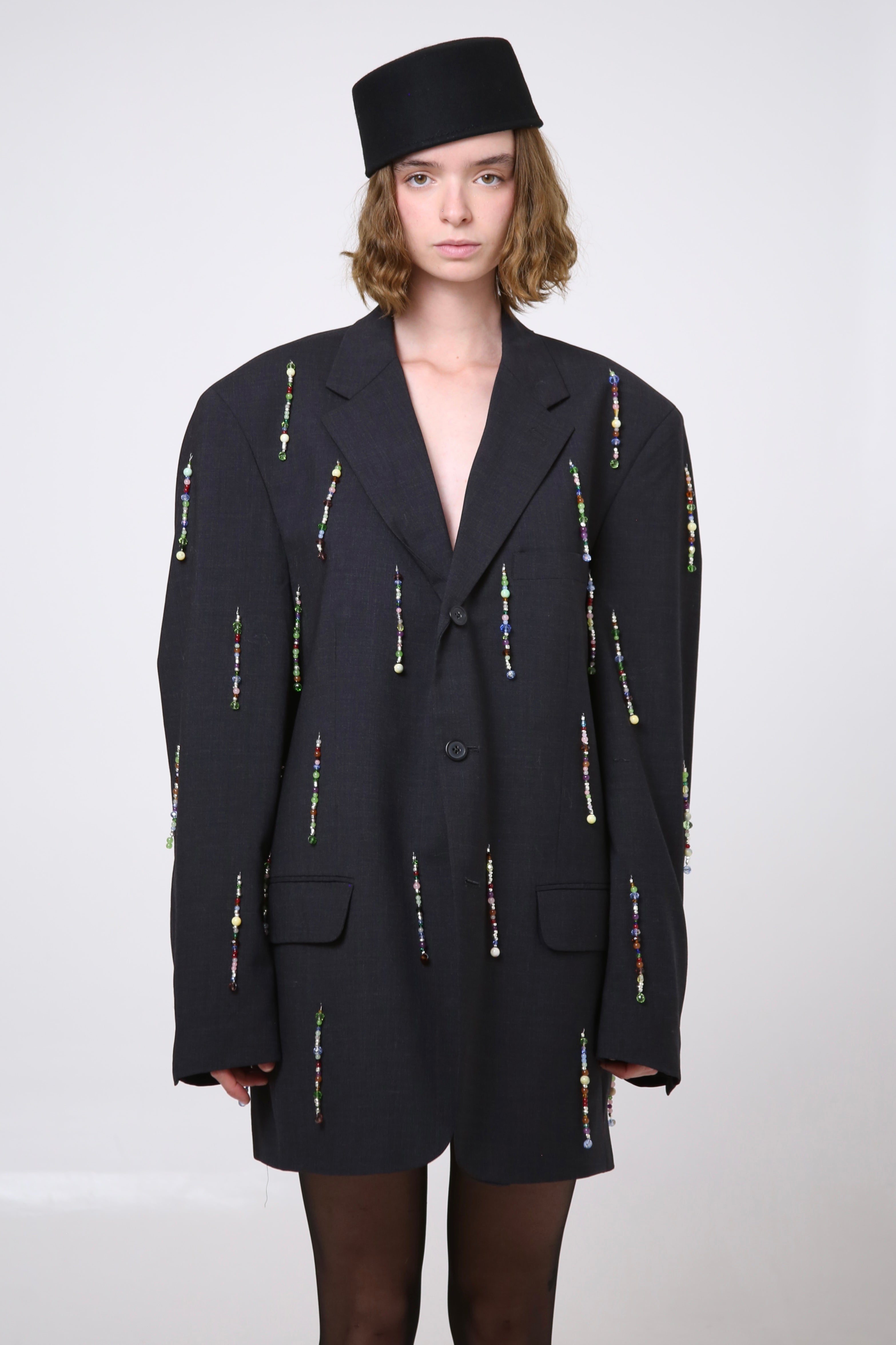 BLAZER MAI - TALLA M - GRIS OXFORD