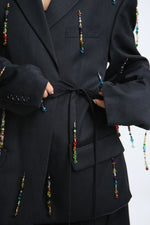 Cargar imagen en el visor de la galería, BLAZER KIMONO MAI - TALLA M - GRIS OXFORD
