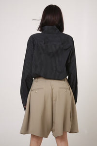 CAMISA NEKKU - TALLA M - NEGRA RAYAS BLANCAS
