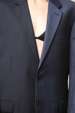 Cargar imagen en el visor de la galería, BLAZER DU - TALLA M - MITAD GRIS OXFORD Y AZUL RAYAS DIPLOMÁTICAS
