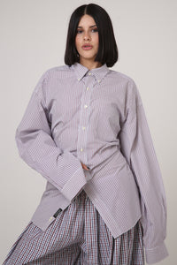 CAMISA YUNA - TALLA M - RAYAS AZULES Y ROJAS