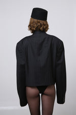 Cargar imagen en el visor de la galería, BLAZER JUN - TALLA M/L - GRIS OXFORD RAYAS DIPLOMÁTICAS
