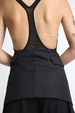 Cargar imagen en el visor de la galería, FAJÍN BLAZER - TALLA XS - NEGRO RAYAS DIPLOMÁTICAS

