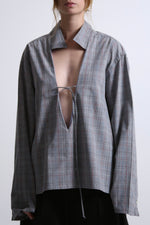 Cargar imagen en el visor de la galería, TOP KAI - TALLA S/M - GRIS CUADROS
