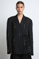 Cargar imagen en el visor de la galería, BLAZER KIMONO MAI - TALLA M - GRIS OXFORD
