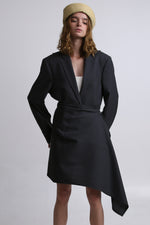 Cargar imagen en el visor de la galería, BLAZER MANTO - TALLA S/M - GRIS OXFORD
