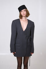 Cargar imagen en el visor de la galería, BLAZER KIMONO - TALLA S/M - GRIS RAYA DIPLOMÁTICA
