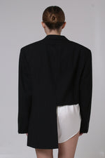 Cargar imagen en el visor de la galería, BLAZER SOMA - TALLA M - NEGRO RAYAS
