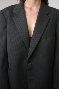 BLAZER ENSO - TALLA M - GRIS OXFORD TEXTURA RAYAS