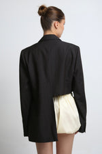Cargar imagen en el visor de la galería, BLAZER SOMA - TALLA S - CAFE RAYAS
