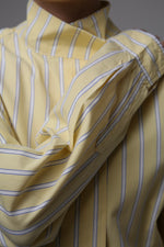 Cargar imagen en el visor de la galería, CAMISA NEKKU - UNITALLA - AMARILLA RAYAS BLANCAS CON AZUL
