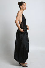 Cargar imagen en el visor de la galería, SAORI PANTS - UNITALLA - NEGRO SATINADO
