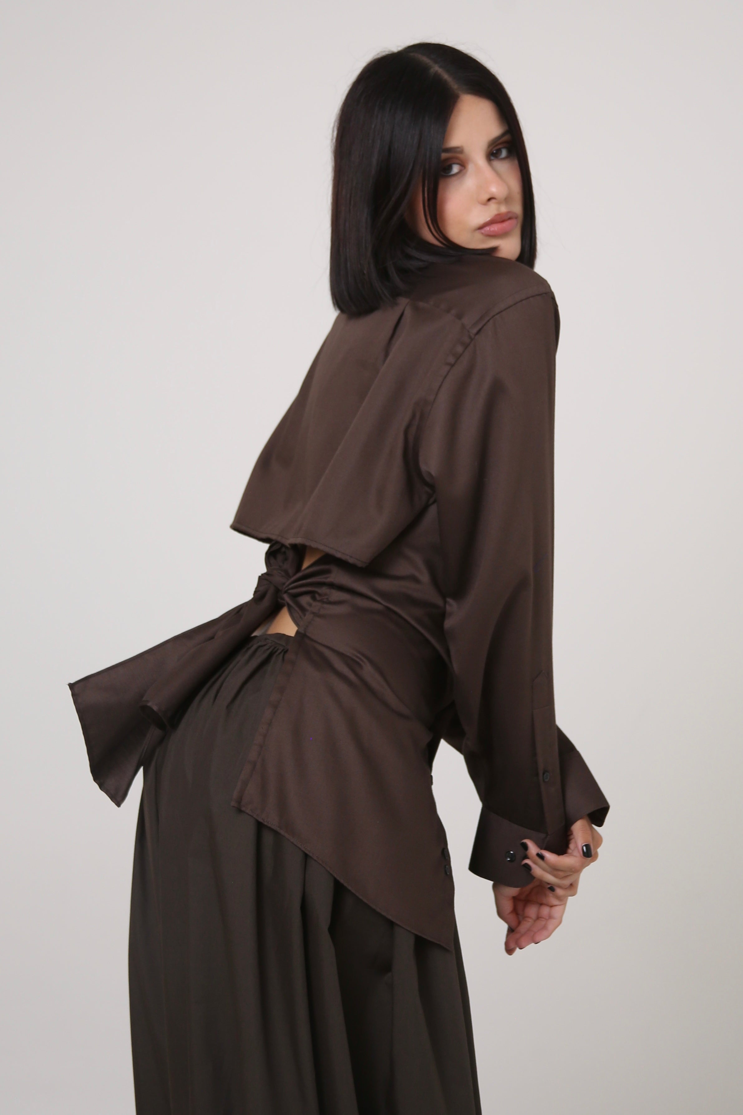CAMISA YUNA - TALLA M - CAFE