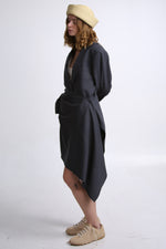 Cargar imagen en el visor de la galería, BLAZER MANTO - TALLA S/M - GRIS OXFORD
