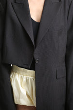 Cargar imagen en el visor de la galería, BLAZER SOMA - TALLA S - CAFE RAYAS
