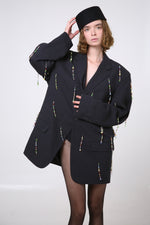 Cargar imagen en el visor de la galería, BLAZER MAI - TALLA M - GRIS OXFORD
