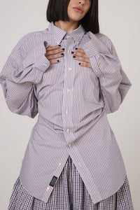 CAMISA YUNA - TALLA M - RAYAS AZULES Y ROJAS