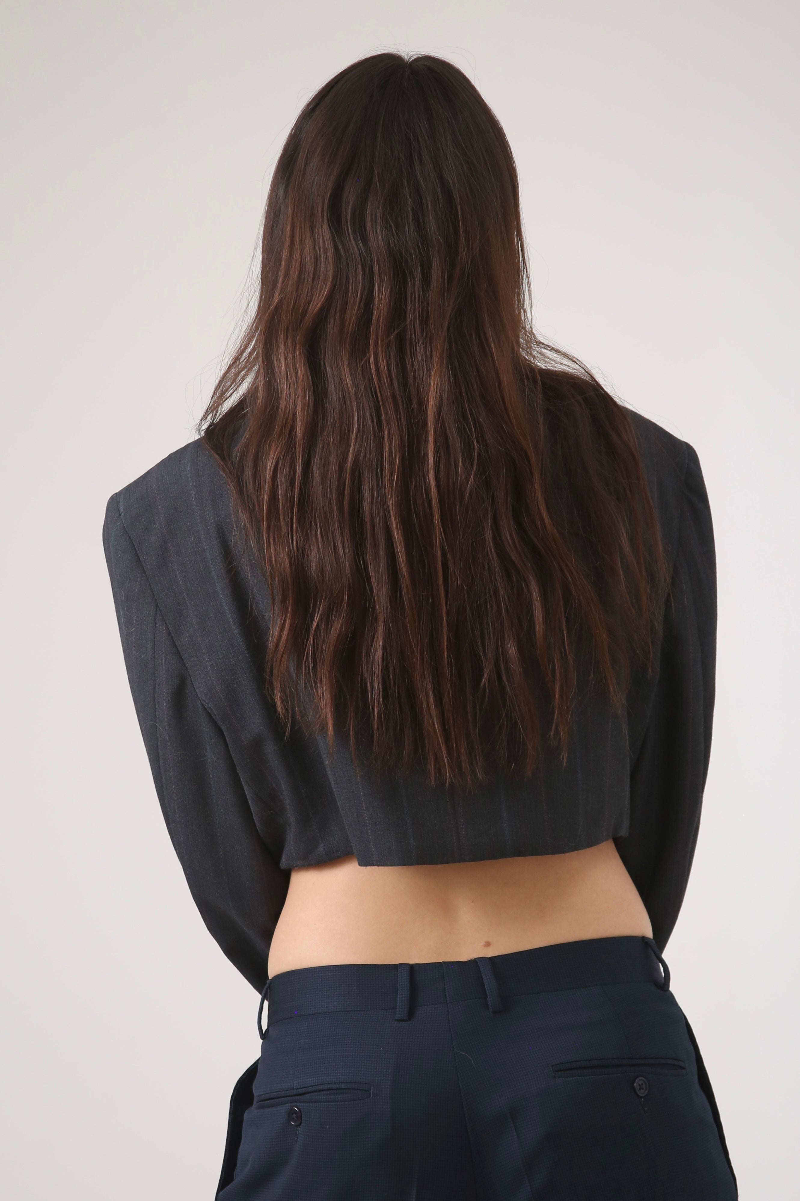 BLAZER KOTA - TALLA L - GRIS OXFORD RAYAS