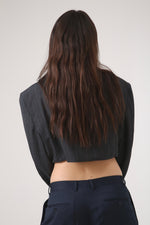 Cargar imagen en el visor de la galería, BLAZER KOTA - TALLA L - GRIS OXFORD RAYAS

