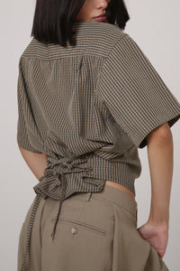 CAMISA KURO - TALLA M - BEIGE CUADROS