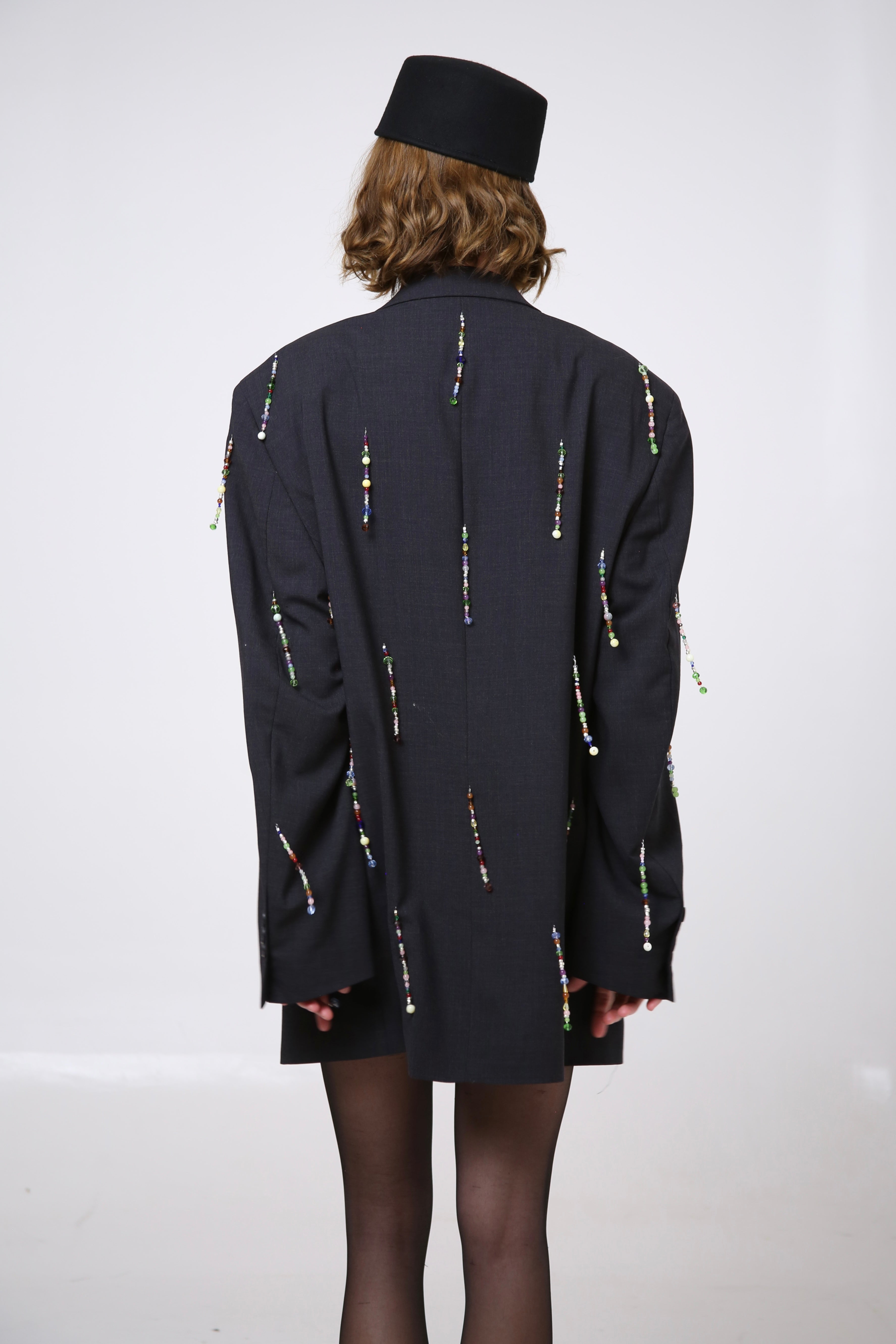 BLAZER MAI - TALLA M - GRIS OXFORD