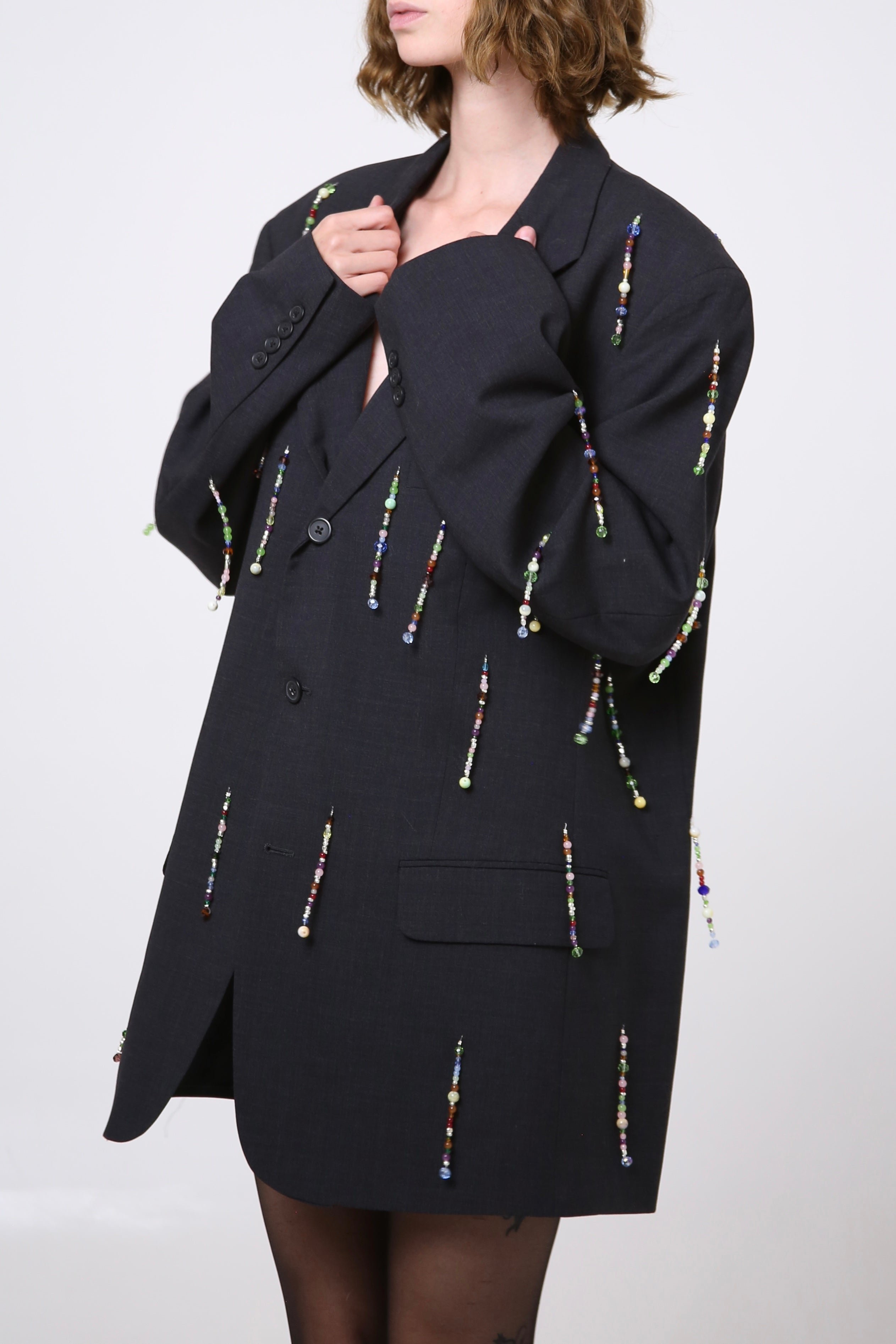 BLAZER MAI - TALLA M - GRIS OXFORD