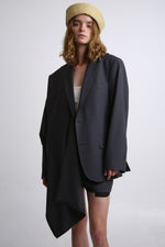 Cargar imagen en el visor de la galería, BLAZER MANTO - TALLA S/M - GRIS OXFORD
