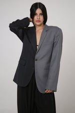 Cargar imagen en el visor de la galería, BLAZER DU - TALLA S - MITAD GRIS CLARO y GRIS OSCURO RAYA DIPLOMÁTICAS
