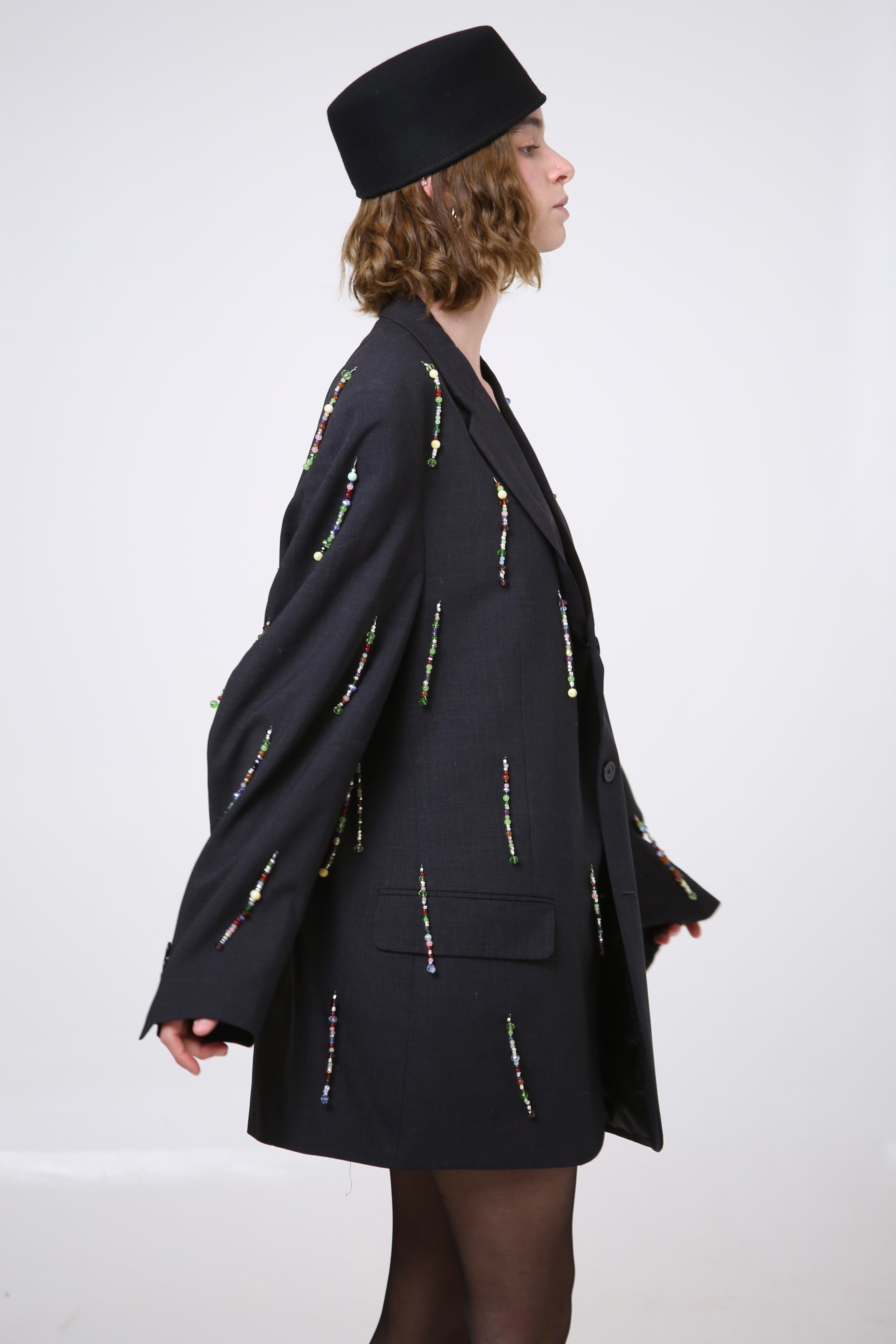 BLAZER MAI - TALLA M - GRIS OXFORD