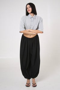 CAMISA MUSUBI - TALLA S - BLANCA CUADROS GRISES