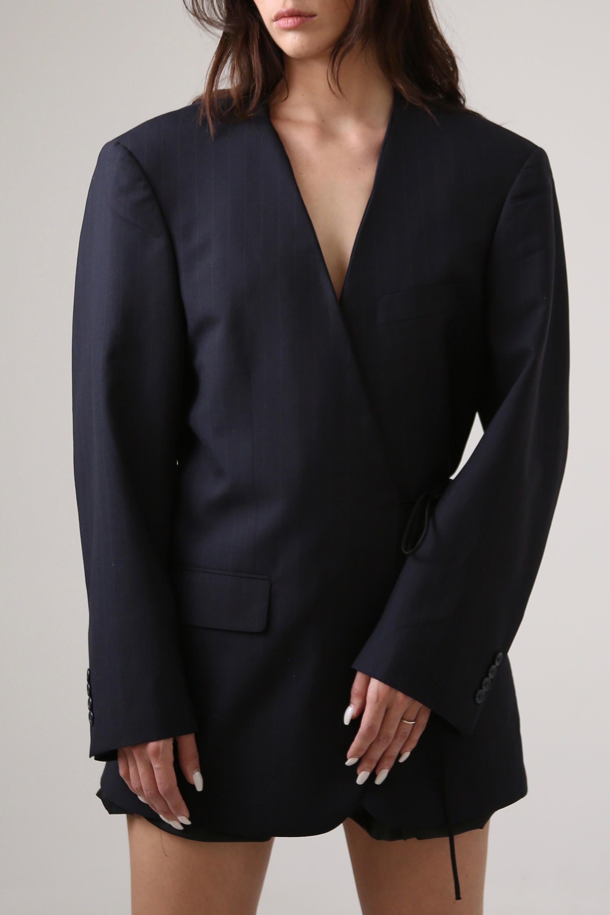 BLAZER KIMONO - TALLA L - AZUL MARINO RAYA DIPLOMÁTICA