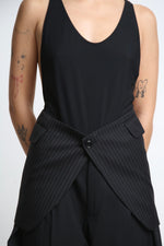 Cargar imagen en el visor de la galería, FAJÍN BLAZER - TALLA XS - NEGRO RAYAS DIPLOMÁTICAS
