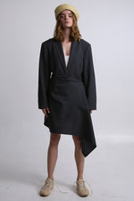 Cargar imagen en el visor de la galería, BLAZER MANTO - TALLA S/M - GRIS OXFORD
