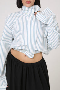 CAMISA NEKKU - TALLA M - BLANCA RAYS AZULES