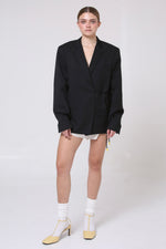 Cargar imagen en el visor de la galería, BLAZER KIMONO - MH X MITSA. - TALLA M - NEGRO
