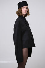 Cargar imagen en el visor de la galería, BLAZER JUN - TALLA M/L - GRIS OXFORD RAYAS DIPLOMÁTICAS
