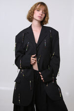 Cargar imagen en el visor de la galería, BLAZER MAI - TALLA M - NEGRO
