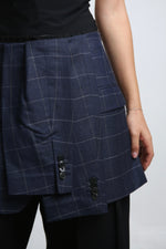 Cargar imagen en el visor de la galería, FALDA SODE - TALLA L - AZUL CUADROS
