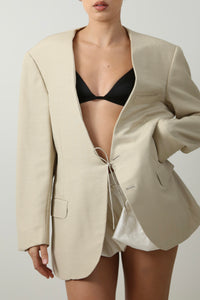 BLAZER KIMONO - TALLA M - BEIGE