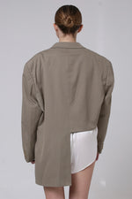 Cargar imagen en el visor de la galería, BLAZER SOMA - TALLA L - BEIGE RAYAS
