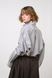 CAMISA NEKKU - TALLA M/L - GRIS TEXTURA RAYAS