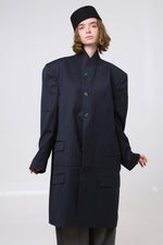 Cargar imagen en el visor de la galería, ABRIGO JIN - TALLA L - AZUL RAYA DIPLOMÁTICA
