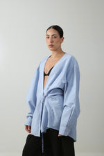 Cargar imagen en el visor de la galería, CAMISA KIMONO - TALLA L - AZUL
